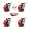 Service Caster 6'' Heavy Duty Red Poly on Cast Iron Caster Set with Swivel Locks , 4PK CRAN-SCC-KP92S630-PUR-RS-BSL-4 - alternate 2